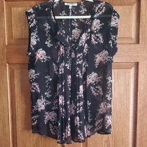 Floral Black Blouse